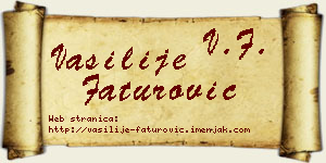 Vasilije Faturović vizit kartica